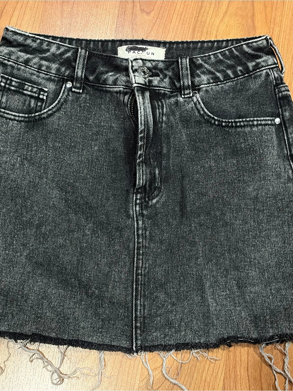 PacSun Black Washed Denim Skirt